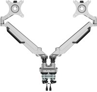Monitorarm Euroseats voor 2 beeldschermen inclusief 2 USB poorten grijs