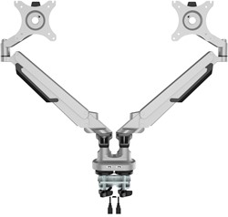 Monitorarm Euroseats voor 2 beeldschermen inclusief 2 USB poorten grijs