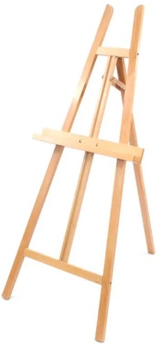 Atelier ezel Kangaro voor doeken van 4,9 cm dik. Beukenhout. Tray 56x5cm. Ezel 61x151x90cm (b/h/d)
