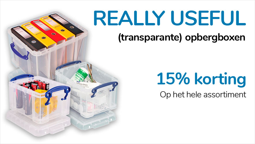 Really Useful opbergboxen nu 15% korting!