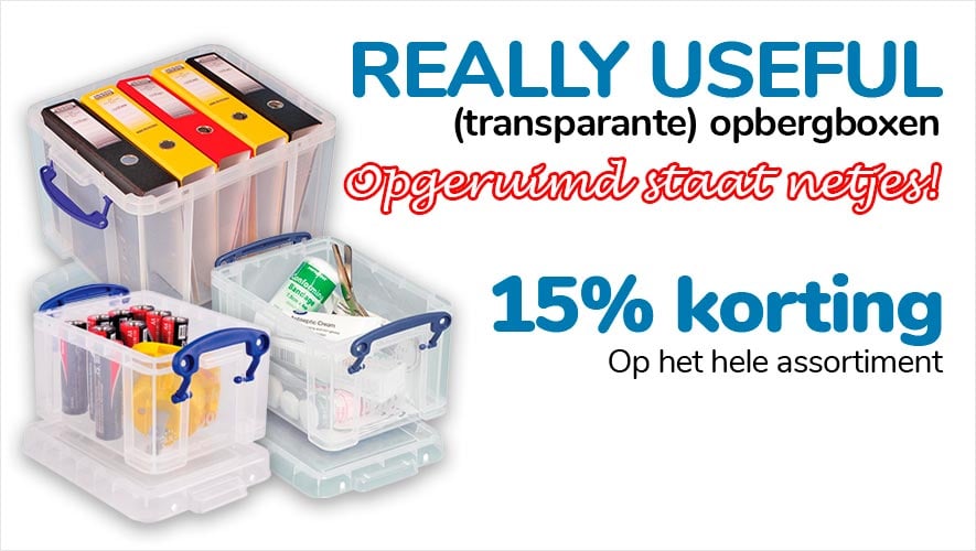 Actie Really Useful opbergboxen 15% korting!