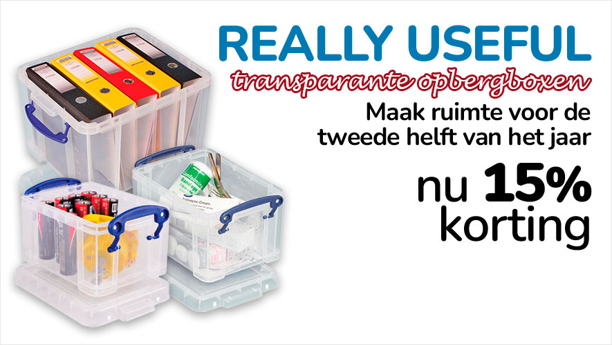 Actie Really Useful opbergboxen nu 15% korting!