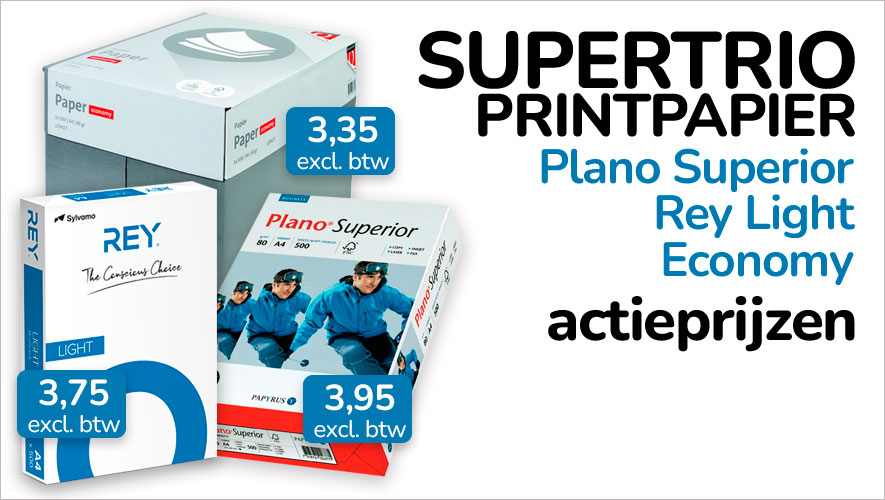 Supertrio Actie printpapier oktober 2026