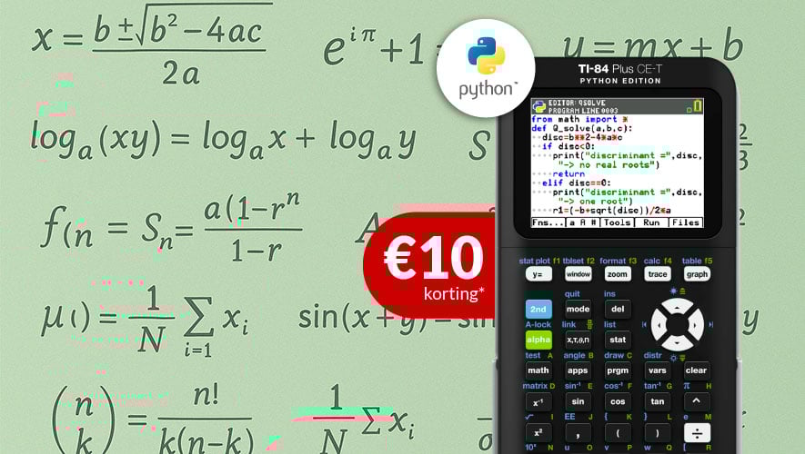 TI-84 Plus rekenmachine nu met 10,- korting!