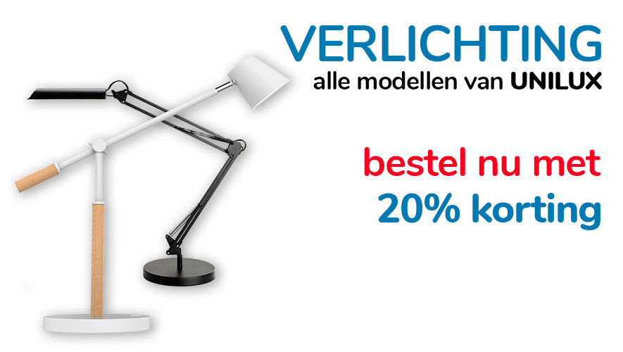 Unilux verlichting nu met 20% korting!