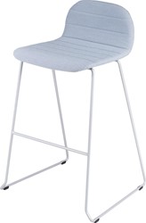 Barkruk Carvi sledeframe zithoogte 82cm kuip stof blauw frame chroom
