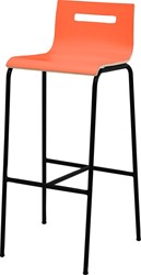 Barkruk Oscar 4-poots zithoogte 82cm kuip laminaat rood frame zwart