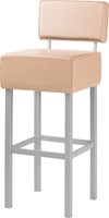 Barkruk Toto 4-poots zithoogte 83cm kuip stof rood frame aluminium-2