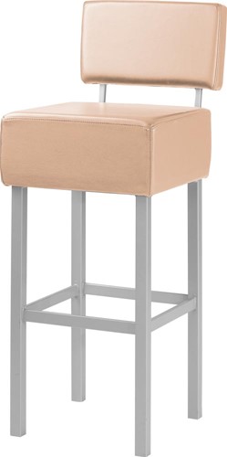 Barkruk Toto 4-poots zithoogte 83cm kuip stof rood frame aluminium-2