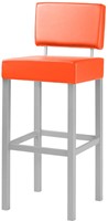 Barkruk Toto 4-poots zithoogte 83cm kuip stof rood frame aluminium