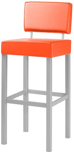 Barkruk Toto 4-poots zithoogte 83cm kuip stof rood frame aluminium