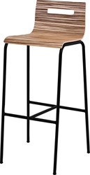 Barkruk Oscar 4-poots zithoogte 82cm kuip zebrano geel frame zwart