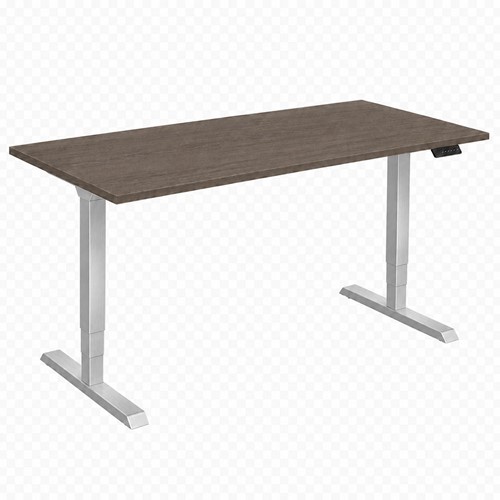 Zit-sta bureau Huislijn elektrisch 180x80cm blad eiken donker frame aluminium