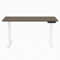 Zit-sta bureau Huislijn elektrisch 160x80cm blad eiken donker frame wit-2