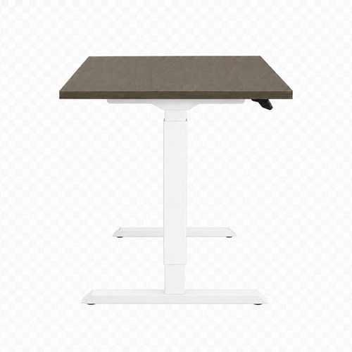 Zit-sta bureau Huislijn elektrisch 160x80cm blad eiken donker frame wit-3