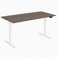 Zit-sta bureau Huislijn elektrisch 160x80cm blad eiken donker frame wit