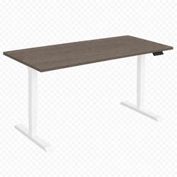 Zit-sta bureau Huislijn elektrisch 160x80cm blad eiken donker frame wit