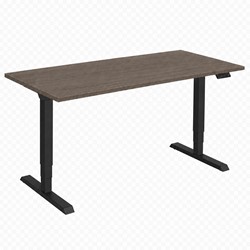 Zit-sta bureau Huislijn elektrisch 160x80cm blad eiken donker frame zwart