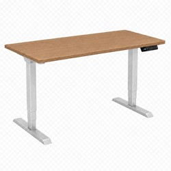 Zit-sta bureau Huislijn elektrisch 160x80cm blad toscaanse noten frame aluminium
