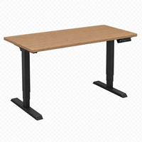 Zit-sta bureau Huislijn elektrisch 120x80cm blad toscaanse noten frame zwart
