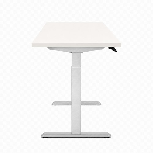 Zit-sta bureau Huislijn elektrisch 120x80cm blad wit frame aluminium-3
