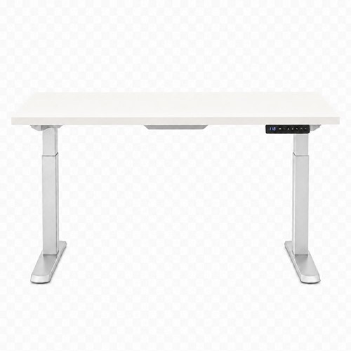 Zit-sta bureau Huislijn elektrisch 120x80cm blad wit frame aluminium-2