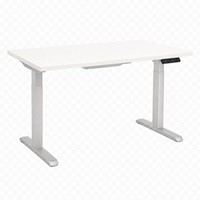 Zit-sta bureau Huislijn elektrisch 120x80cm blad wit frame aluminium