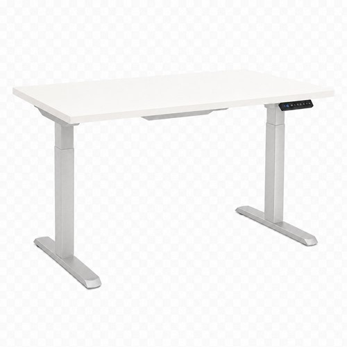 Zit-sta bureau Huislijn elektrisch 120x80cm blad wit frame aluminium