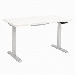 Zit-sta bureau Huislijn elektrisch 160x80cm blad wit frame aluminium