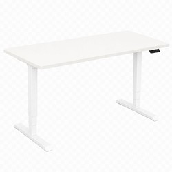 Zit-sta bureau Huislijn elektrisch 120x80cm blad wit frame wit
