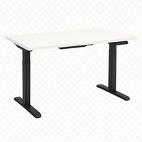 Zit-sta bureau Huislijn elektrisch 120x80cm blad wit frame zwart
