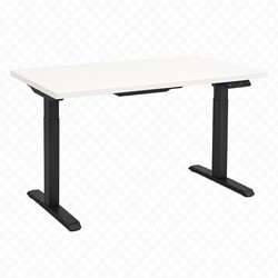 Zit-sta bureau Huislijn elektrisch 120x80cm blad wit frame zwart