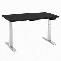 Zit-sta bureau Huislijn elektrisch 180x80cm blad fenix zwart frame aluminium