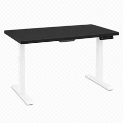 Zit-sta bureau Huislijn elektrisch 120x80cm blad fenix zwart frame wit