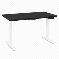 Zit-sta bureau Huislijn elektrisch 160x80cm blad fenix zwart frame wit