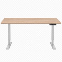 Zit-sta bureau Huislijn elektrisch 160x80cm blad eiken licht frame aluminium-3
