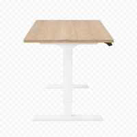 Zit-sta bureau Huislijn elektrisch 120x80cm blad eiken licht frame wit-2