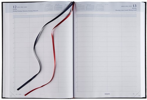 Agenda 2027 Brepols Bremax-1 1 dag per pagina 21x29cm 4 kolommen per blad omslag bordeaux wit papier 900140-2