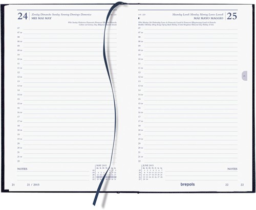 Agenda 2026 Brepols Saturnus Luxe Dubletta kort 1 dag per pagina 13,5x21,5cm omslag assorti-2
