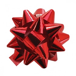 Cadeau strikjes Starbow zelfklevend 10mm x Ø50mm kleur metallic rood 100 stuks