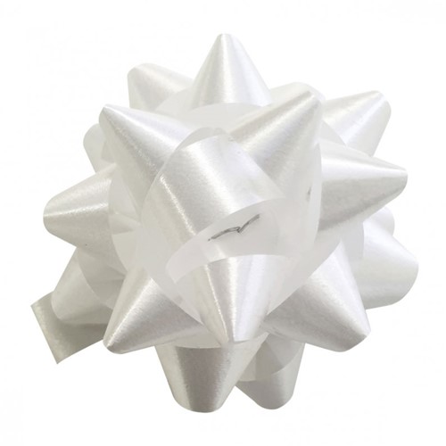 Cadeau strikjes Starbow zelfklevend 10mm x Ø50mm kleur wit 100 stuks