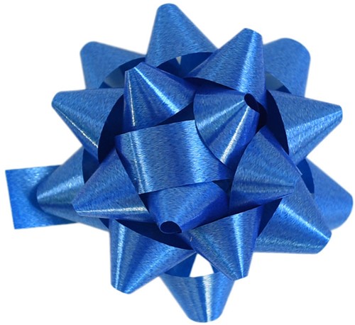 Cadeau strikjes Starbow zelfklevend 10mm x Ø50mm kleur blauw 100 stuks