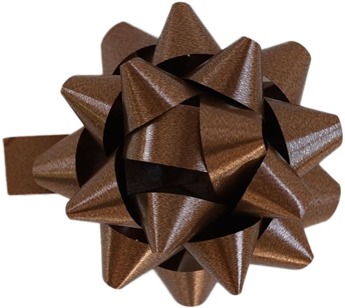 Cadeau strikjes Starbow zelfklevend 10mm x Ø50mm kleur bruin 100 stuks