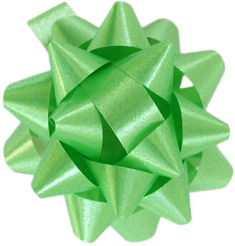 Cadeau strikjes Starbow zelfklevend 10mm x Ø50mm kleur lichtgroen 100 stuks