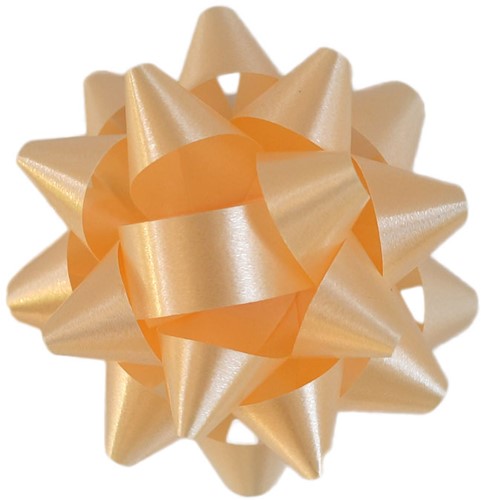 Cadeau strikjes Starbow zelfklevend 10mm x Ø50mm kleur champagne 100 stuks