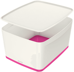 Opbergbox Leitz MyBox 18 liter 318x198x385mm wit/rose