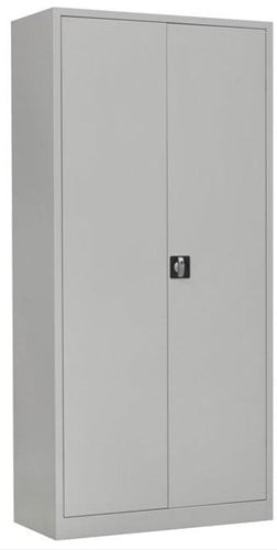 Draaideurkast lichtgrijs extra diep 194(h)x92(b)x60(d) cm incl. 4 legborden.