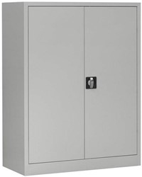 Draaideurkast h120xb92xd42cm lichtgrijs 2 legborden