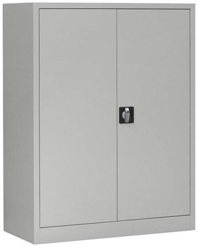 Draaideurkast h120xb92xd42cm lichtgrijs 2 legborden