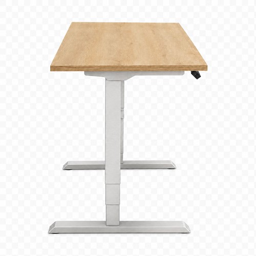 Zit-sta bureau Huislijn elektrisch 120x80cm blad eiken robson frame aluminium-3